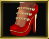 }KC{ Red&Gold Chain Shoe