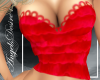 Ruffled Lace top red