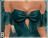 Teal Bow Satin Gown
