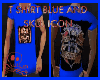 t shirt blue skul icon