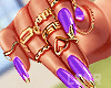 Nails Lilac + Rings Gold