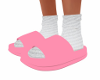 Pink Slides/White Socks