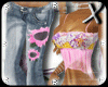 ! Flower fit pink jeans