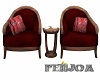 Red coffee chair for 2