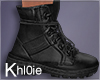 K leather black boots