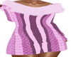 Stripe Pink Fur Dress
