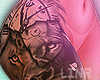 Tattooed Leg Lion Clock