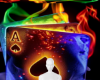 Flaming cards background