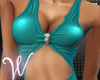 *W* Aqua Dress Rhineston