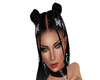 black pin up long hair