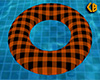 Orange Plaid Swim Tube