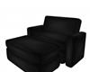 Blk leather lounger