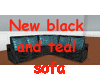 new black and teal sofa