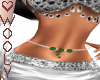 Belly chain silver green