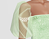 organza sleeves green