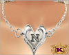 N Necklace Silver Heart