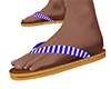 Blue White Flip Flops M