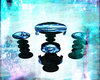BLUE SKULL TABLE 