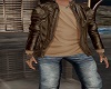 BLOUSON ET HAUT MARRON