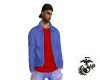 Blue Denim Jacket Red