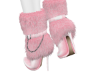 Pink Fur Heel boots