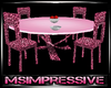 Pink Leopard Table Set