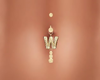 GOLD "W" BELLY PIERCING