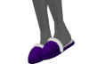 Purple Knit Fur Slippers