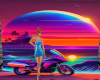 Neon Motorcycle Beach Ph