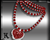 Red Dia Heart Necklace