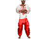 wide trousers red