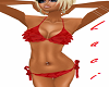 Red ruffle summer bikini
