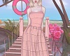 frill gown pink