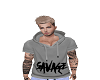 sleeveless hoodie grey(M