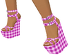Pink Plaid Sandals