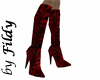 Red Fur Stiletto Boots