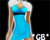 Blue Dress w/white shrug