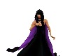 black dress /purple cape