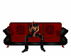 modern black red couch