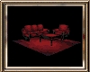 D's Deep red sofa set