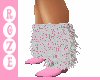 *R*Pink/White Fur Boots