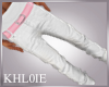 K white jeans pink belt
