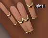 q! gold line nails