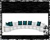 Wht/Teal PVC Couch