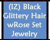 Glitter Black Rose Jewel