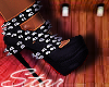 {S} Black leather heels