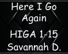 Savannah-Here I Go Again