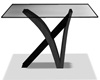 black glass table