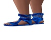 blue silk sandals