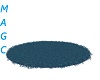 blue fur rug